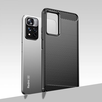 5. Carbon Case flexible case cover Xiaomi Redmi Note 11 Pro+ 5G (China) / 11 Pro 5G (China) / Mi11i HyperCharge / Poco X4 NFC black