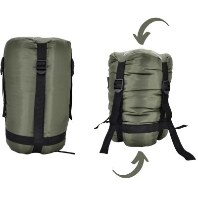 8. TRIP GREEN-GRAY TOURIST SLEEPING BAG WITH COMPRESSION 210X80X50CM ENERO CAMP