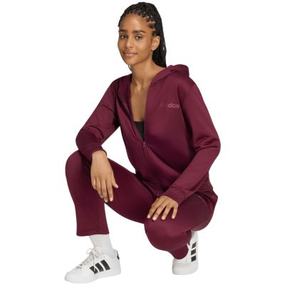 8. Women's adidas Essentials Linear Burgundy Tracksuit KQ7588