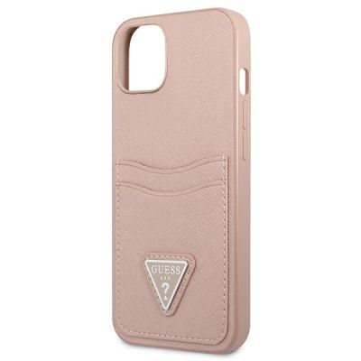 6. Guess GUHCP13MPSATPP iPhone 13 6.1 "pink / pink hardcase SaffianoTriangle Logo Cardslot