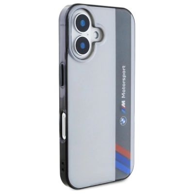 4. BMW Motosport IML Vertical Stripe iPhone 16 Plus Case - Gray