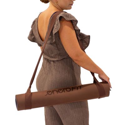 12. YOGA AND FITNESS MAT TPE ANTI-SLIP BROWN ENERO FIT