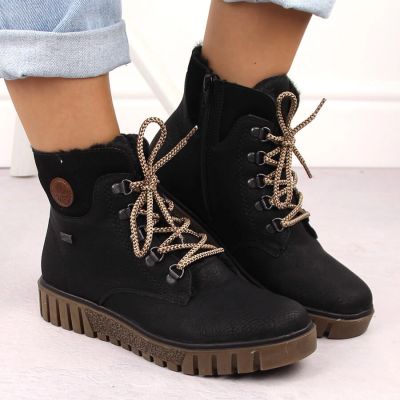 39. Waterproof black women's hiking ankle boots Rieker Y3433-00