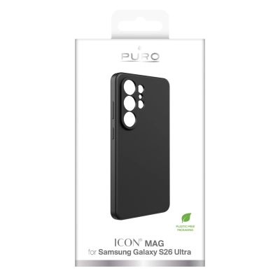 2. Puro ICON Protective Case for Samsung Galaxy S26 Ultra Silicone - Black