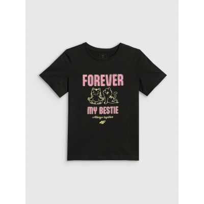 6. Girls' regular printed T-shirt 4F 4FJRAW26TTSHF4240-20S