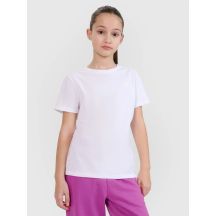 Regular plain girls' T-shirt 4F 4FJWSS25TTSHF2177-10S