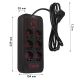 7. MACLEAN POWER STRIP, EXTENSION CORD 6 OUTLETS + 4XUSB, 110-240V AC 50/60HZ, 2.1A MAX 2500W, 1.5M, BLACK MCE389 B