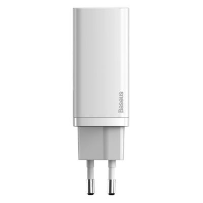 2. Baseus GaN2 Lite fast charger 65W USB / USB Type C Quick Charge 3.0 Power Delivery (gallium nitride) white (CCGAN2L-B02)