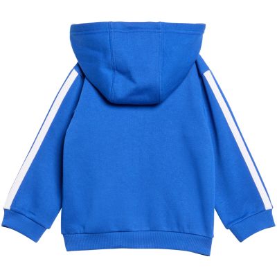 10. adidas Essentials Tiberio 3 Stripes Fleece Tracksuit for Kids Blue KC6004