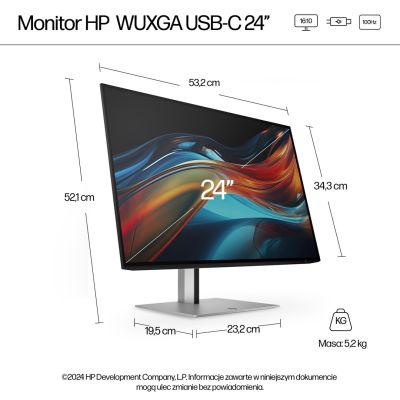 4. HP LED MONITOR 24”S7 Pro 724pu (8Y2F7AA) 100Hz