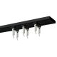 DOUBLE CEILING TRACK WITH GLIDERS AND HOOKS, 150 CM, BLACK ALUMINIUM, KOWALSKI