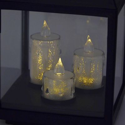 4. LED LANTERN 25CM 3 CANDLES SASKA GIFT & DECOR