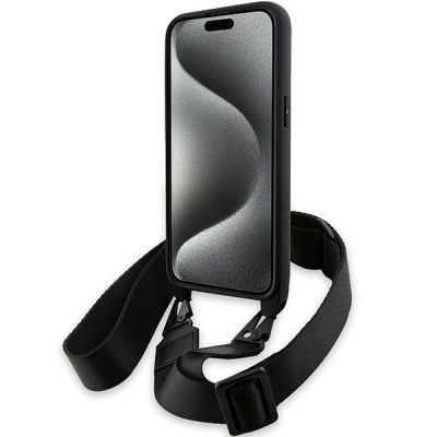 4. BMW M Edition Carbon Tricolor Lines & Strap case for iPhone 15 Pro - black