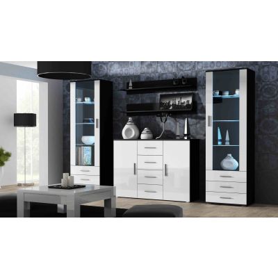 2. UNI chest of drawers black/white high gloss