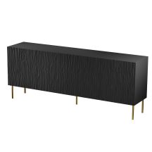 JUNGLE chest of drawers 190x40.5x74.5 black matt + gold legs