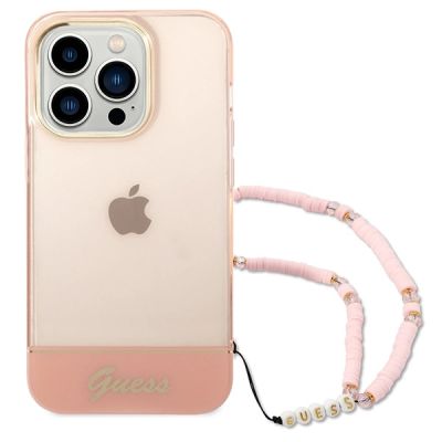 2. Guess GUHCP14LHGCOHP iPhone 14 Pro 6.1" pink/pink hardcase Translucent Pearl Strap