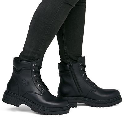 6. Women's leather ankle boots, insulated, black, Rieker Y3103-00