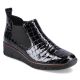 49. Rieker W R474 snakeskin leather ankle boots black
