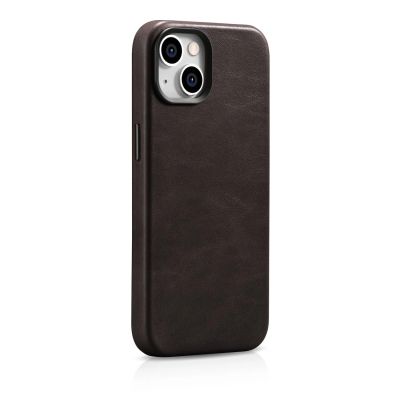 6. iCarer Oil Wax Premium Leather Case iPhone 14 Plus Magnetic Leather Case with MagSafe Brown (WMI14220703-BN)