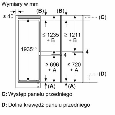 24. Built-in refrigerator BOSCH KBN96VFE0 70 cm wide