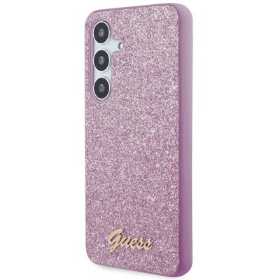 2. Guess Glitter Script case for Samsung Galaxy S24+ - purple