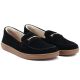 4. Women's leather moccasin shoes, wide, black, Potocki JE19507