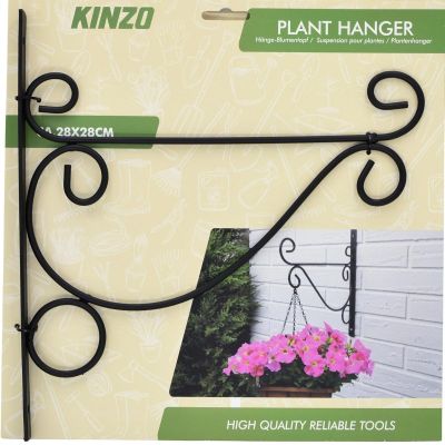 3. METAL PLANT HANGER, SWIRLS, ORNAMENT, BLACK, 26X28CM, KINZO