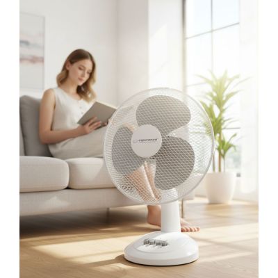 8. Esperanza Chinnok EHF003WE desk fan (white, gray)
