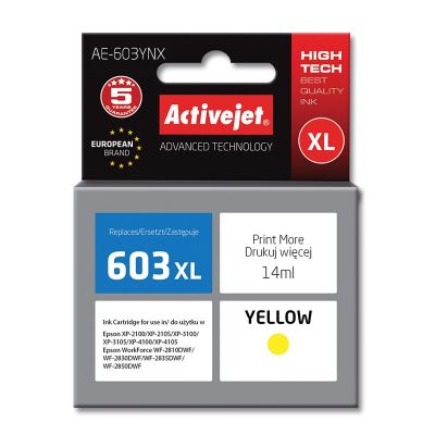 Activejet AE-603YNX Ink (replaces Epson 603XL T03A44; Supreme; 14 ml; yellow)