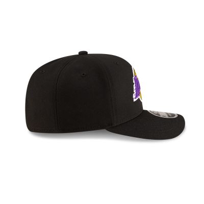 4. New Era 9SEVENTY Los Angeles Lakers NBA Team Black Stretch Snapback Cap - 60755450