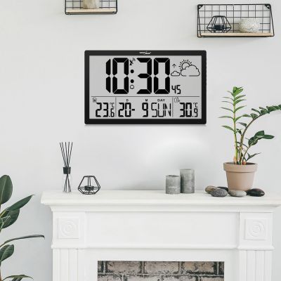 34. GREENBLUE LCD WALL CLOCK EXTRA LARGE, TEMPERATURE, DATE GB218