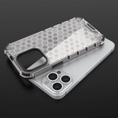 8. Honeycomb Case armor cover with TPU Bumper for iPhone 13 Pro transparent