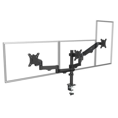 25. MACLEAN 3-Monitor Mount, Gas Spring, 17"-27", 2-8KG, Black MC-137