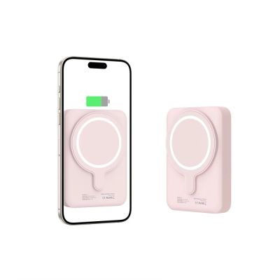 4. Tech-Protect LifeMag PB11 Powerbank with MagSafe 10000mAh 15W USB-C port - pink + USB-C cable