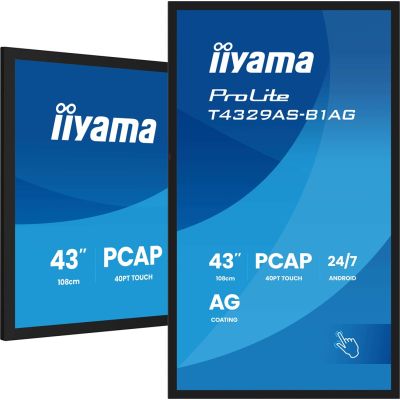 27. IIYAMA monitor 108cm (42.5") T4329AS-B1AG 16:9 M-Touch 2xHDMI+UBS-C