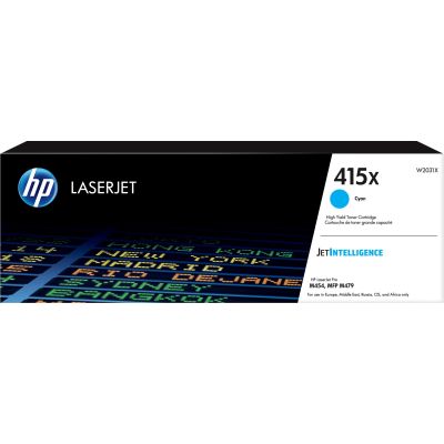 2. HP 415X Cyan Toner, HP415X=W2031X, 6000 pages