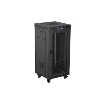8. LANBERG FLOORING RACK CABINET 19" 24U 600X600 BLACK PERFORATED DOOR LCD (FLAT PACK) V2