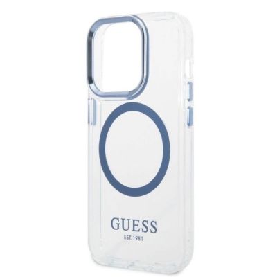 6. Guess Metal Outline MagSafe case for iPhone 14 Pro - blue
