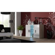 Chest of drawers 120cm SOHO S7 Sonoma oak/gloss white