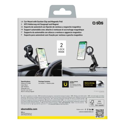 5. SBS TESUPMAGRINGEXT Smartphone Holder for Dashboard and Windshield, MagSafe Compatible - Black