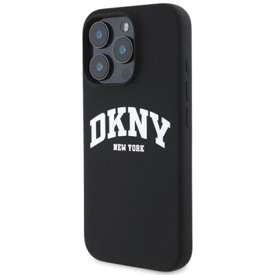 2. DKNY Silicone White Printed Logo MagSafe Case for iPhone 16 Pro Max - Black