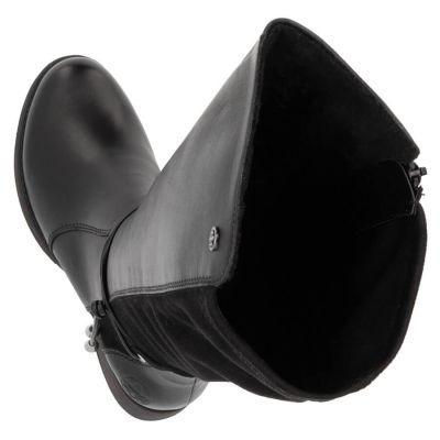 6. Women’s black leather officer-style boots, insulated Rieker Z9564-00