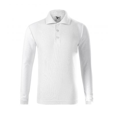 2. Kids' Pique Polo LS Polo Shirt (White)