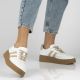 2. Women's leather suede platform shoes, white Filippo DP6776