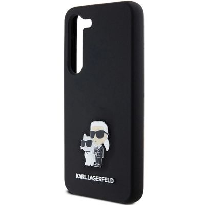 6. Karl Lagerfeld Silicone Karl&Choupette Metal Pin case for Samsung Galaxy S24 - black