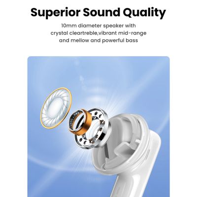 9. Ugreen HiTune T6 wireless headphones with ANC function + USB-A - USB-C cable - white