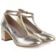 3. Shiny gold pumps with a strap on the block heel Mascara 834283