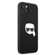 4. Karl Lagerfeld Leather Ikonik Karl's Head Metal Case for iPhone 13 mini - Black