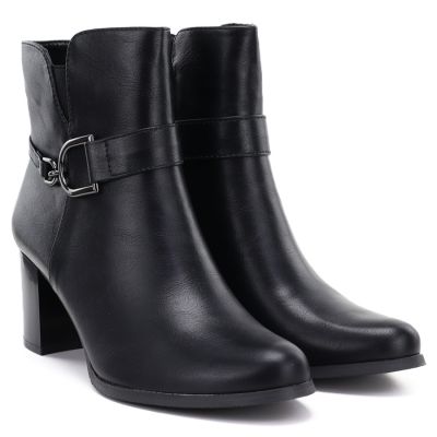4. Women's insulated ankle boots with a block heel, black M.Daszyński SA125-32