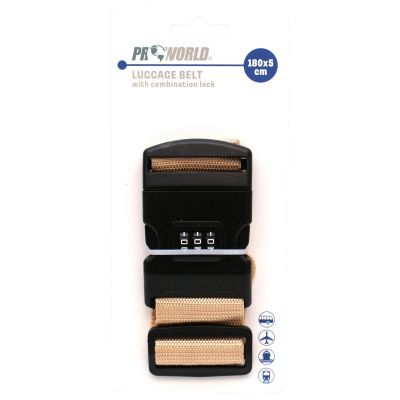 10. UNIVERSAL SECURITY STRAP FOR SUITCASE 180x5CM WITH CODE PROWORLD BEIGE